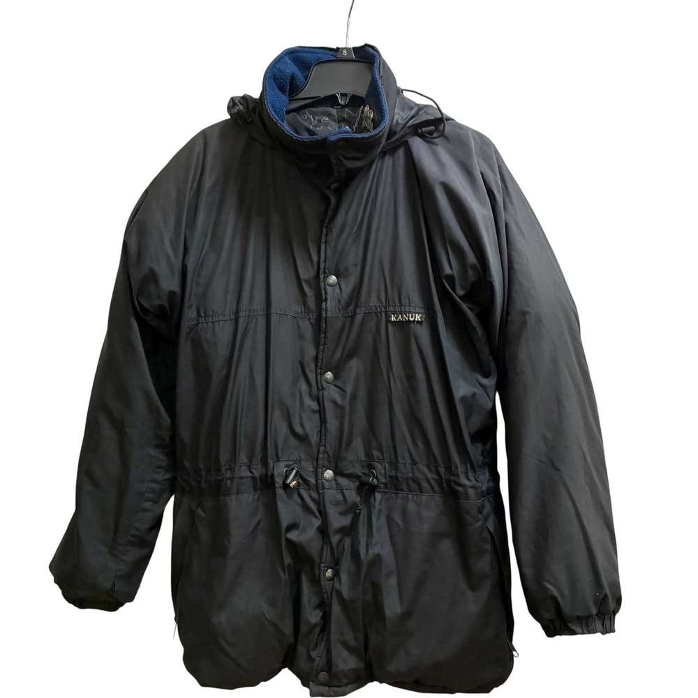 Vintage Kanuk Parka Mens Black Insulated Hooded Winter Coat Montreal Canada